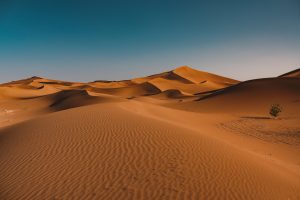 beautiful view of tranquil desert under the clear sky captured in morocco